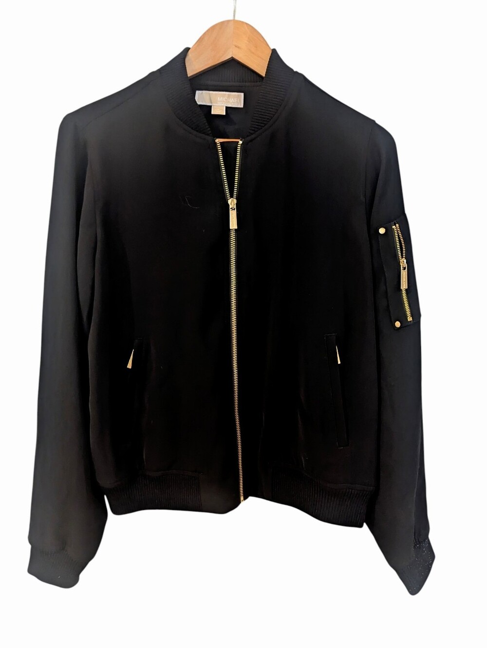 MICHAEL KORS Classic Black Bomber-Style Jacket Small